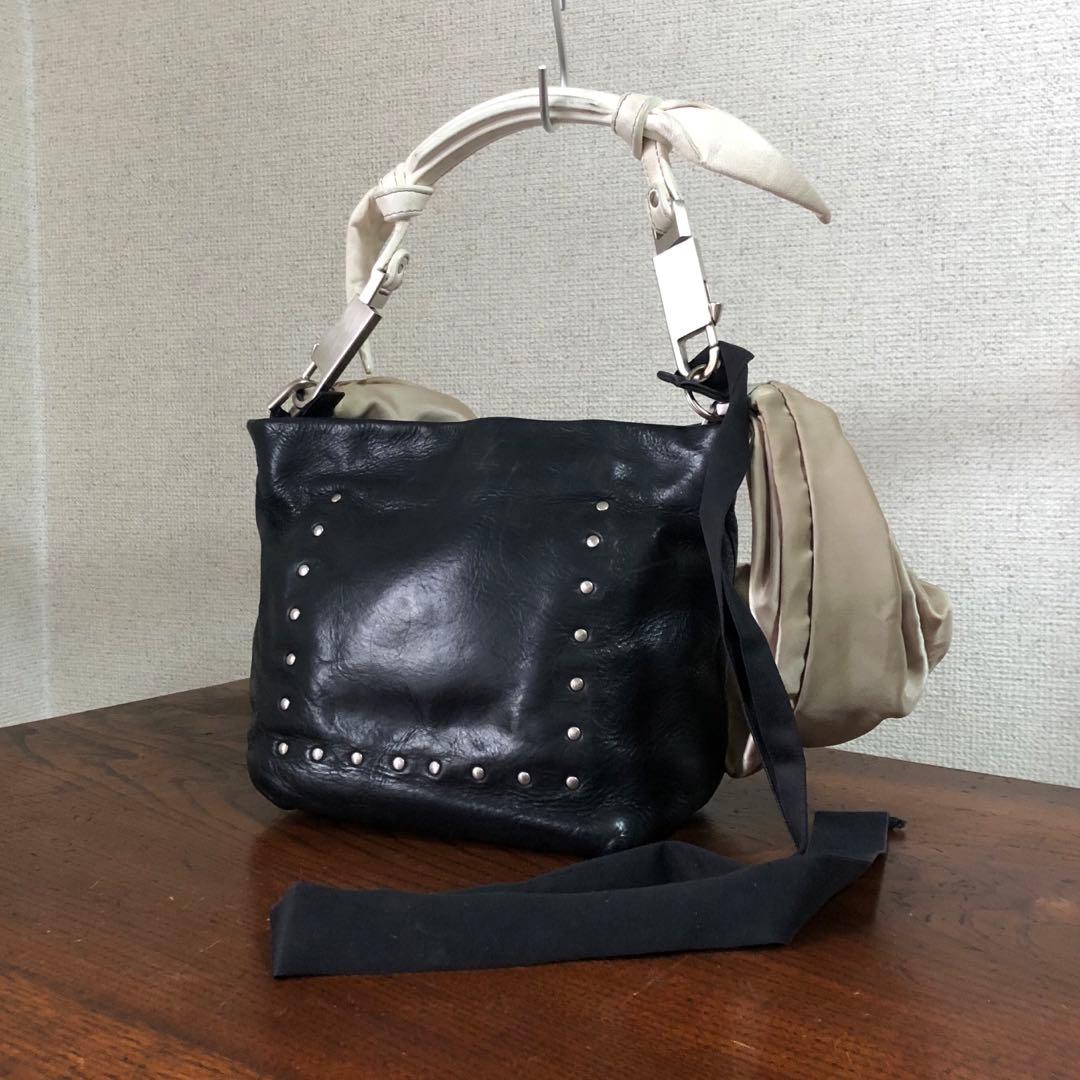 バッグ 19SS Rick Owens studs leather hand bag