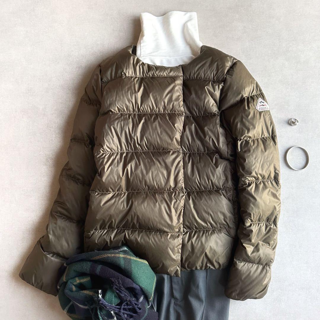 美品▲PYRENEXピレネックス/CANNESダウンコート▲カーキ　サイズ40
