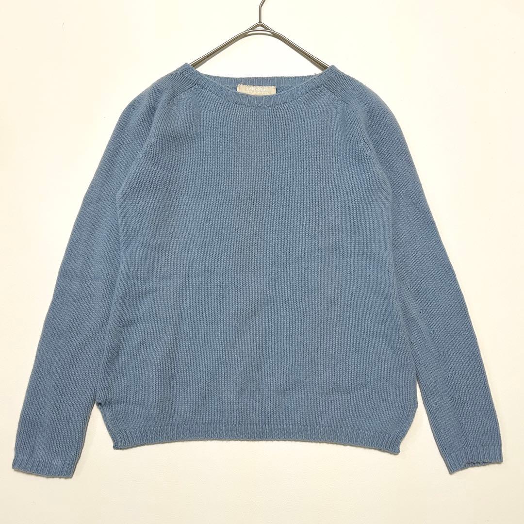 S Max Mara カシミヤ100％ ニット セーター ブルー イタリア製