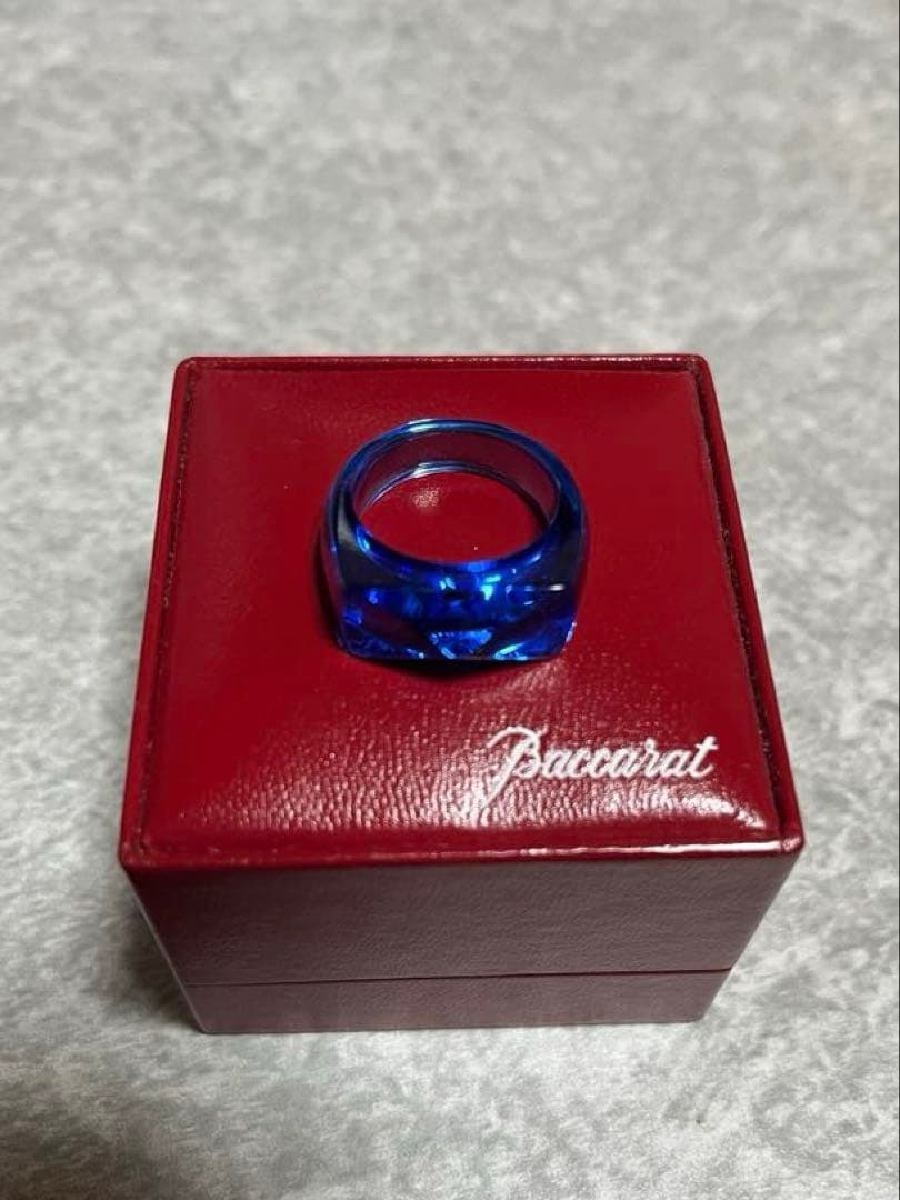 Baccarat クリスタルリング 青