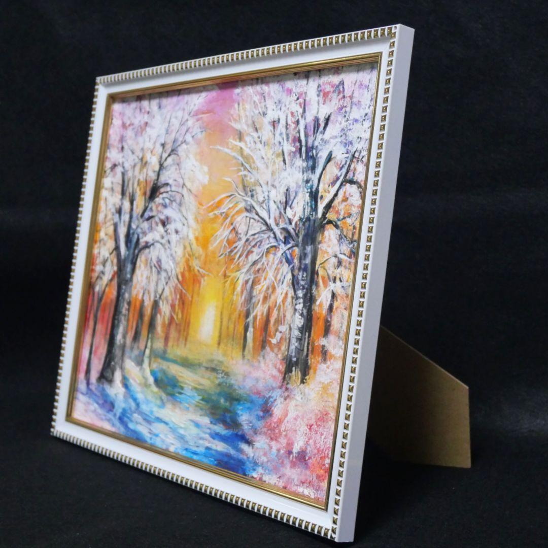 油絵 油彩 油彩画 絵 絵画【冬の夕陽】 - メルカリ