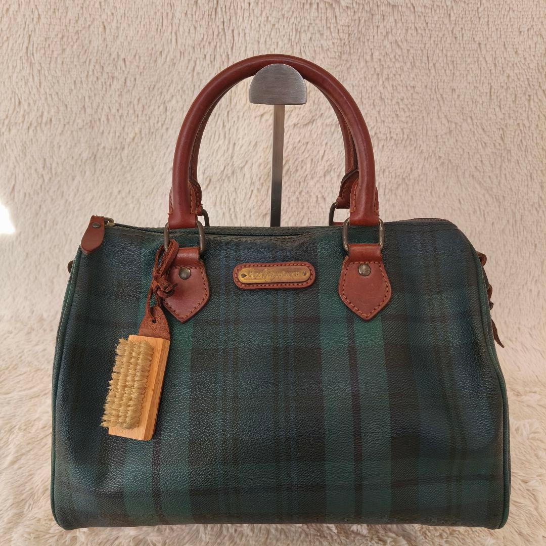 【美人】ポロラルフローレン・ボストンバッグ・チェック柄・ヴィンテージ