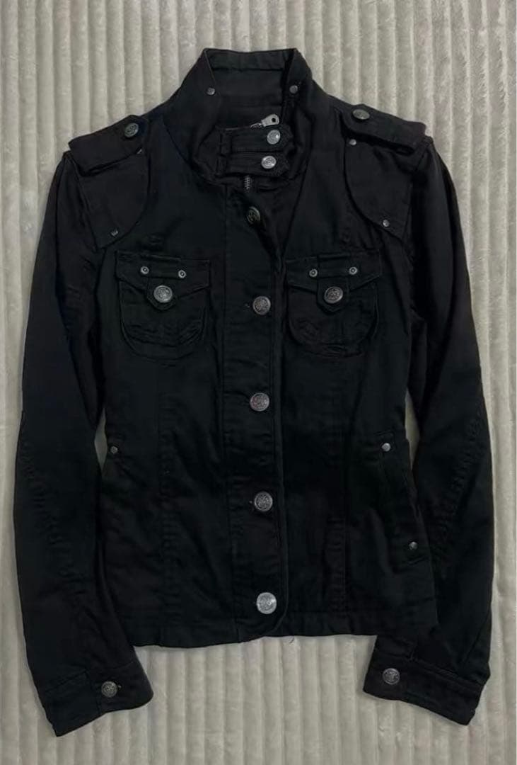 y2k archive jacket ゴシック レディース ライダース風 短丈 ダークコア y2k レザー ライダースジャケット 短丈 jacket NANA - メルカリ