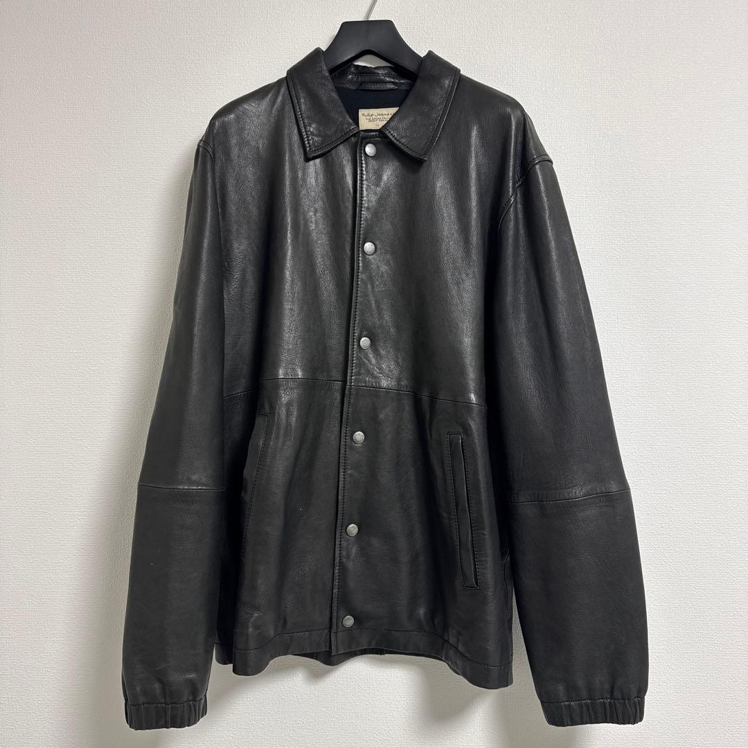 く*ら様 Nudie Jeans Co. ブラックレザージャケット Lサイズ