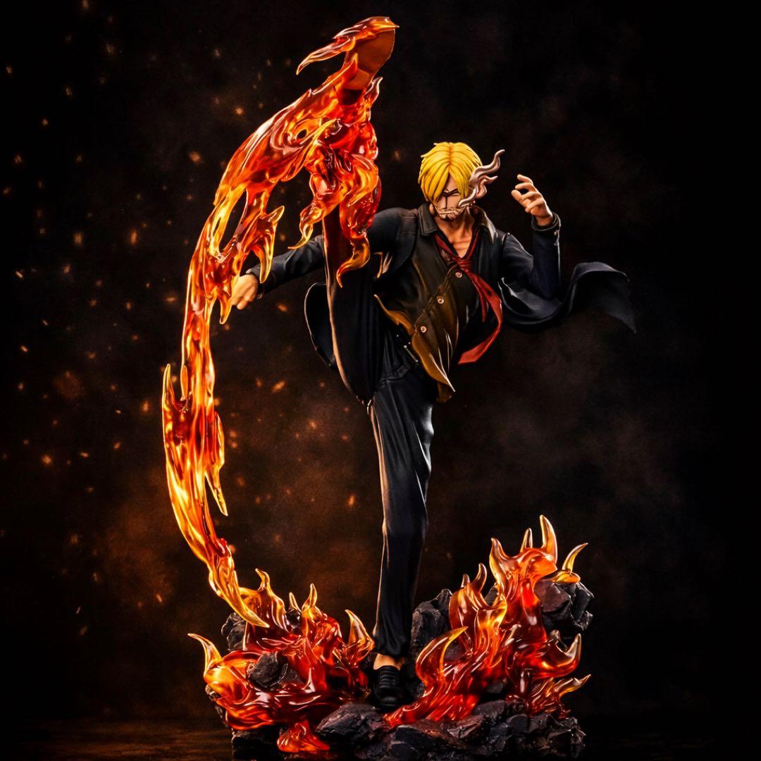 ONE PIECE サンジ 炎エフェクト付き フィギュア 海外製 スタチュー