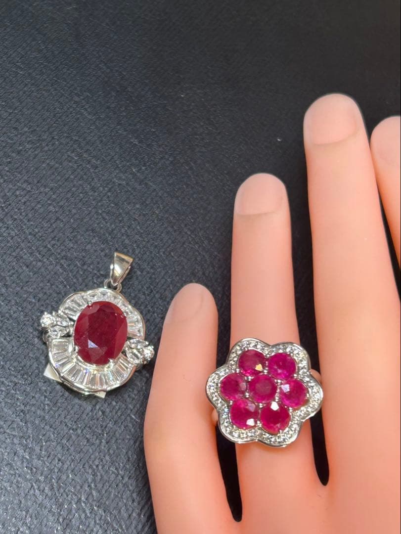 y*様 天然石ルビーペンダントトップ&リングサイズ限定15号