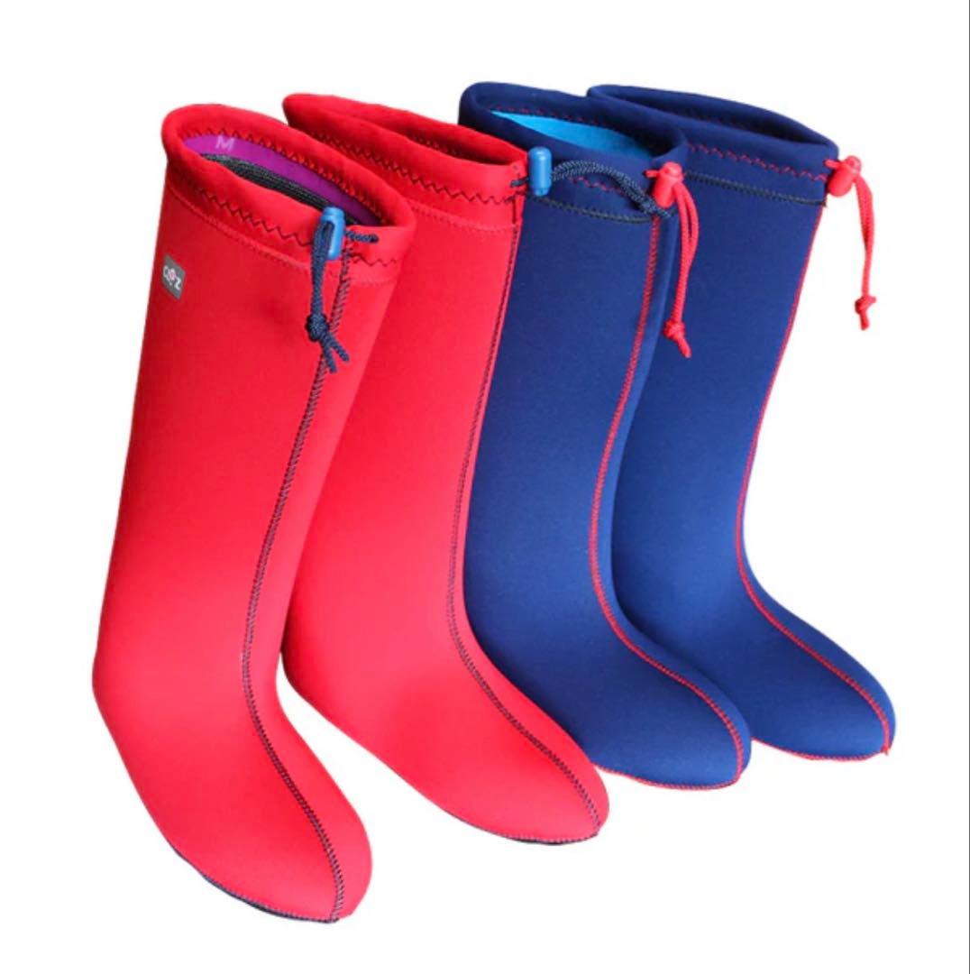 クロッツCloz やわらか湯たんぽ　ロングブーツ 赤青2足セット　新品未使用含