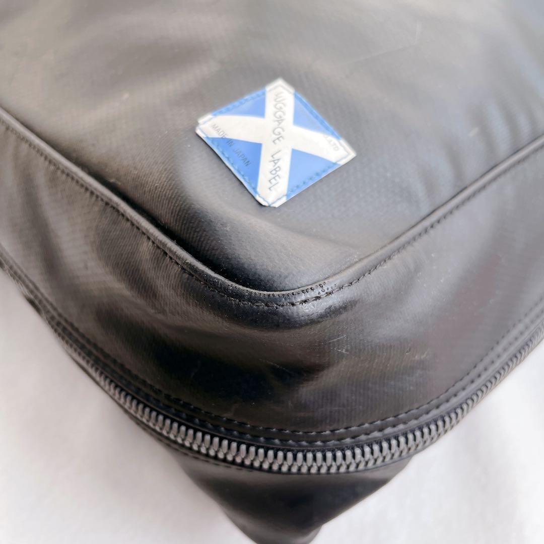 ラゲッジレーベル 青 トートバッグ 黒 大容量 肩掛け拡張機能A4ニュー