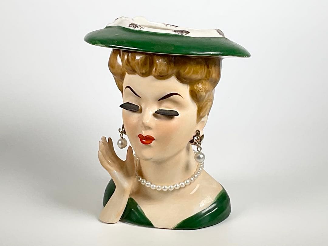 60sヴィンテージ レディヘッドベース　陶器　花瓶　LEE WARDS　日本製 60sヴィンテージ レディヘッドベース 陶器 花瓶 LEE WARDS 日本製