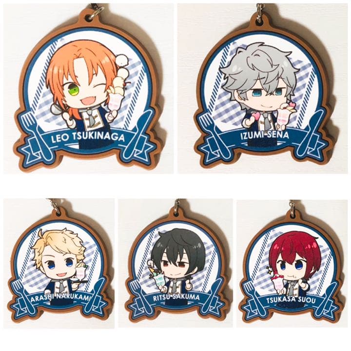 新品★あんスタ【Knights】アニカフェ★ラバーチャーム★夢ノ咲コック★セット