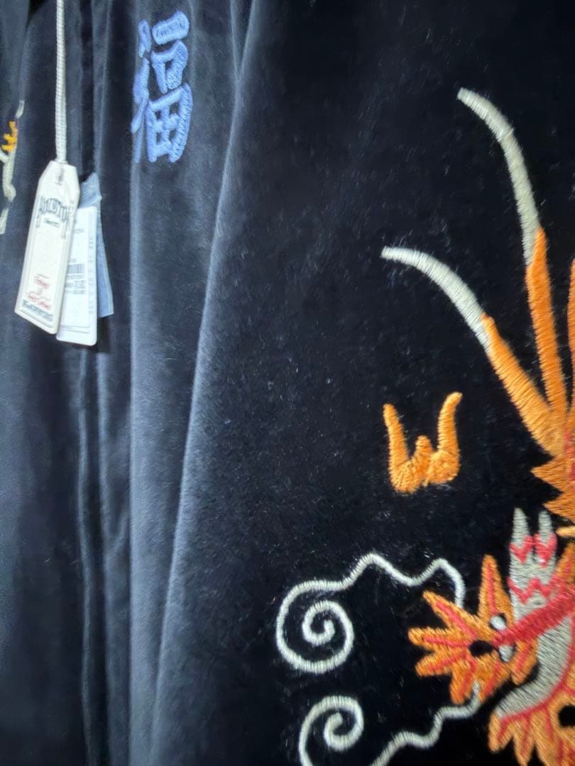 ヒューストン ベトジャン ベトナムジャケット 別珍 ベロア 虎刺繍 XL