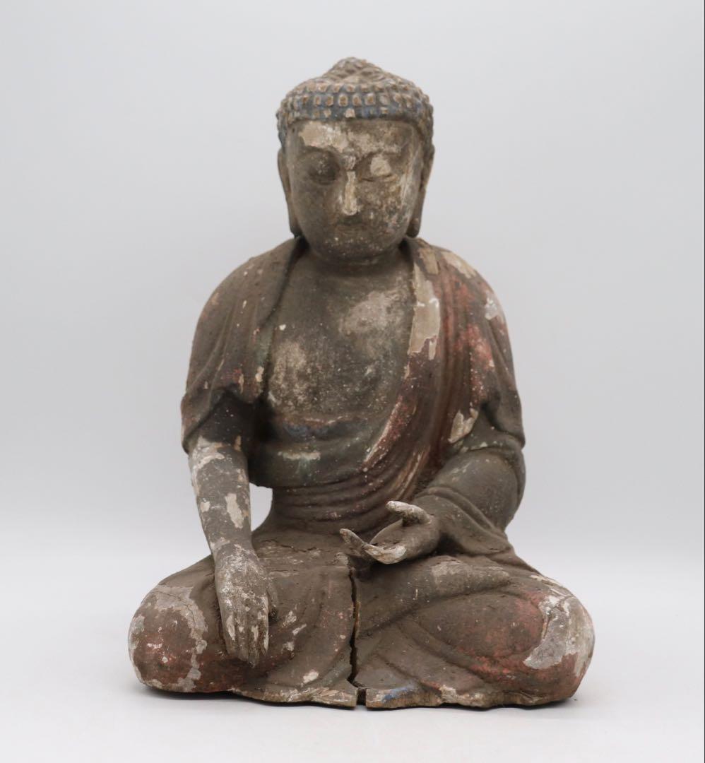 中国　明時代　木造仏像　如来　仏教美術　送料込み1227