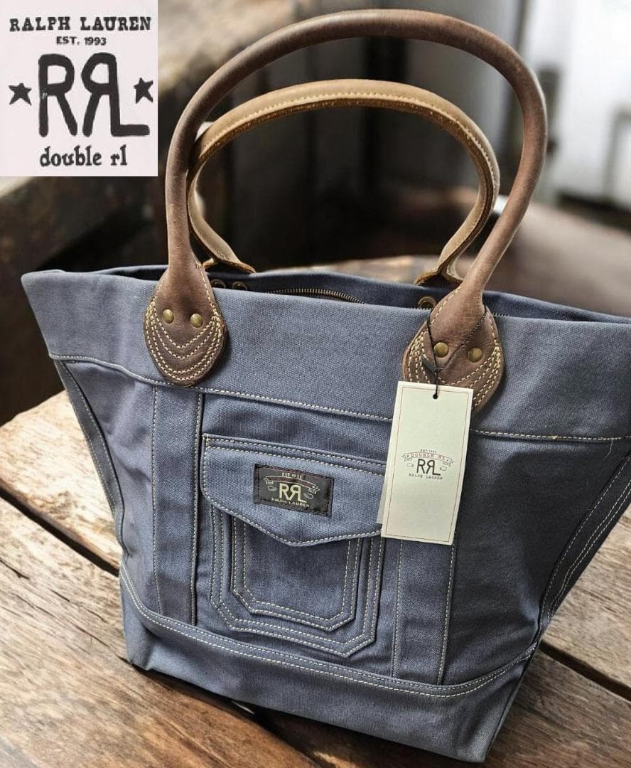 【新品未使用】DOUBLE RL帆布 トートバッグ グレー