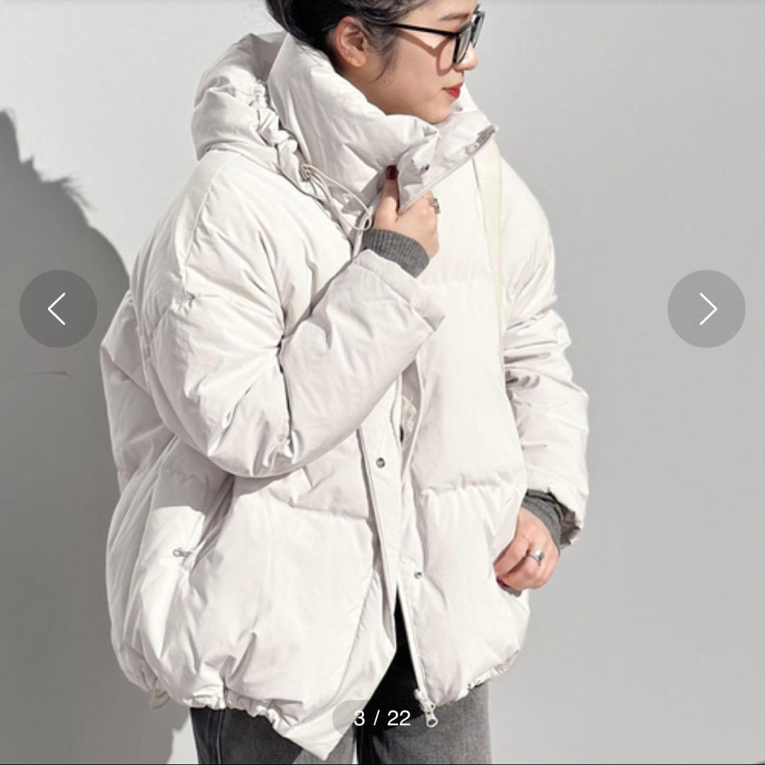 AP STUDIO Midi down jacket 36サイズ シロ AP STUDIO（エーピーストゥディオ）の「midi down jacket（ダウン