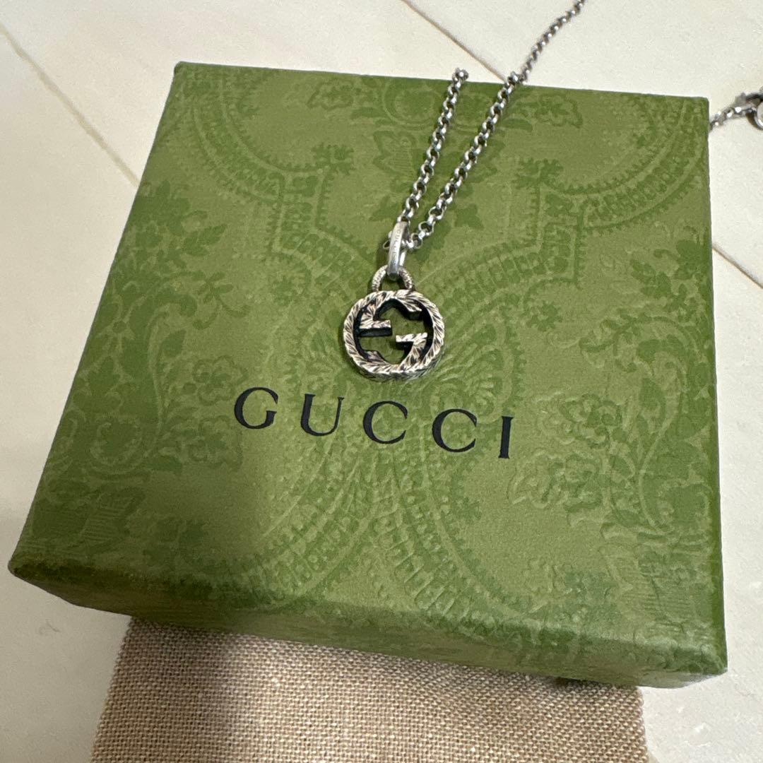 GUCCI インターロッキング ネックレス シルバー925 GUCCI（グッチ） ネックレス インターロッキングG ボールチェーン