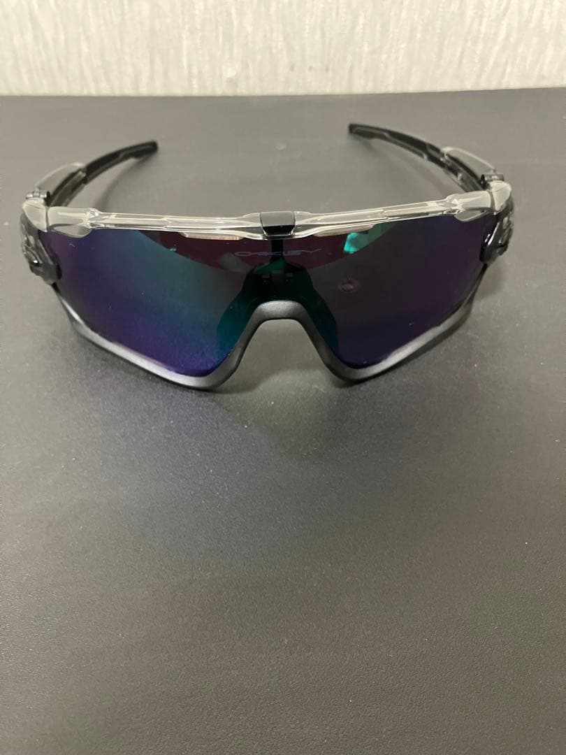 Oakley スポーツ用サングラス 黒/紫 ミラー加工