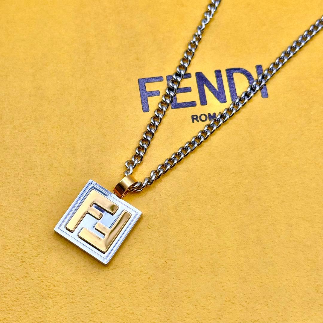 美品 FENDI 目黒蓮 着用 ネックレス FFロゴ シルバー ゴールド 現行
