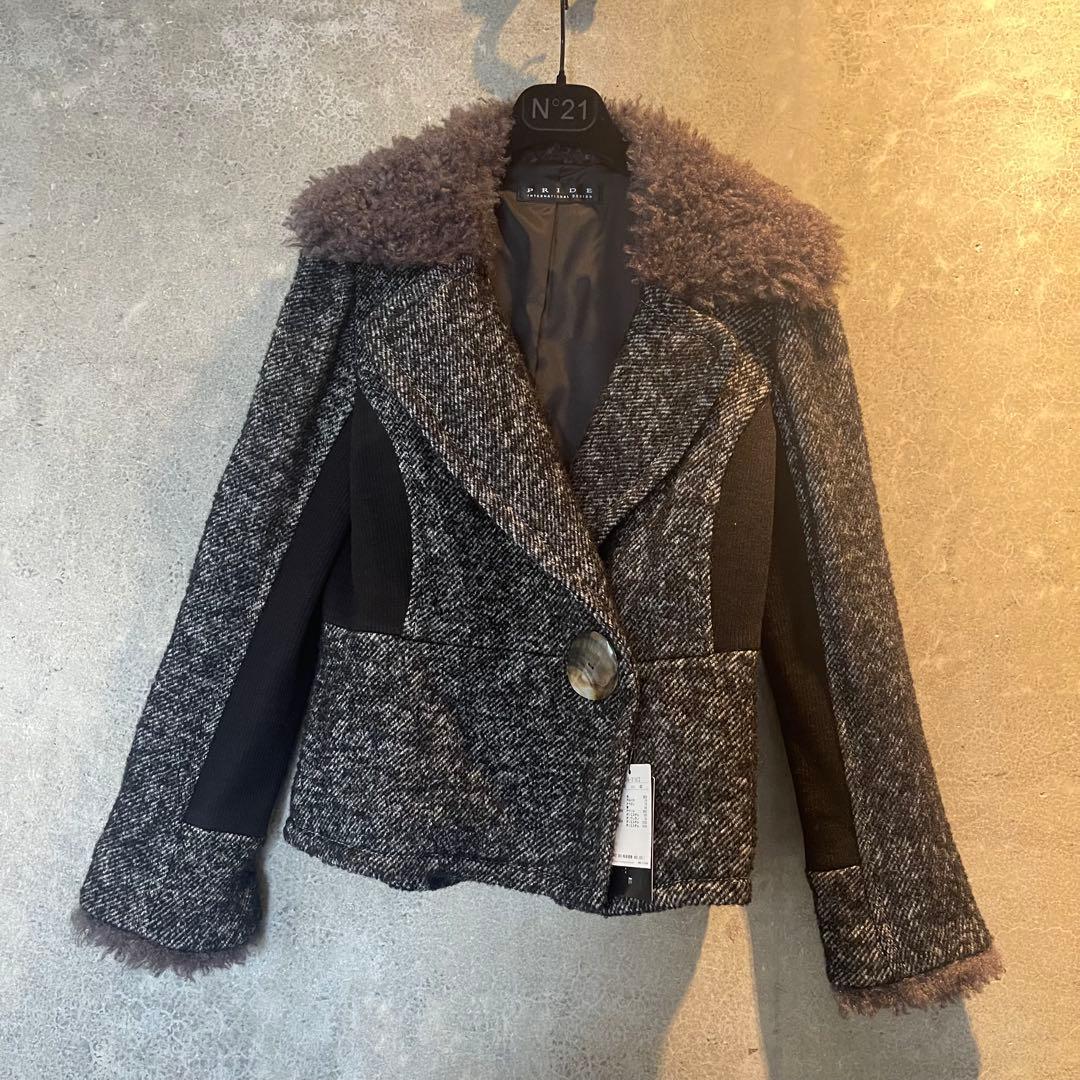 【新品未使用品✨】PRIDE ファー付きダブルブレストジャケット ダブルブレストブレザー(ジャケット)｜LOVELESS(ラブレス)の