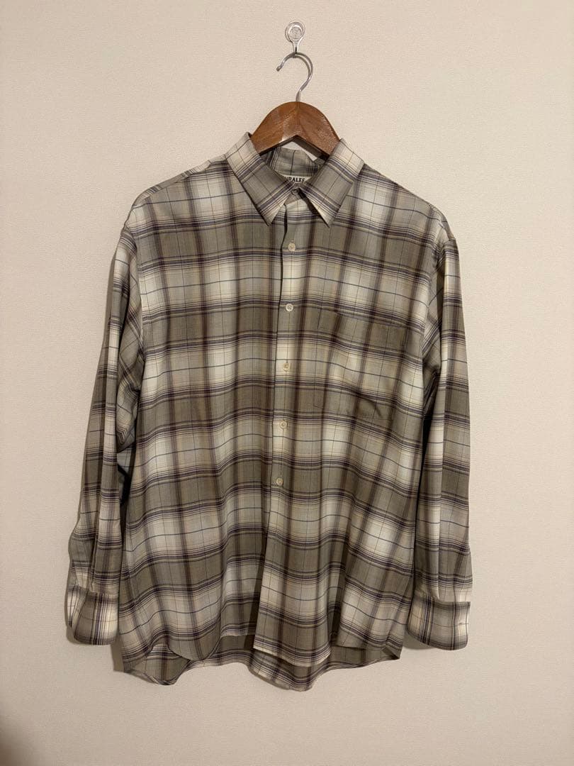 AURALEE 23AW ウールチェックシャツ 3 ブラウン AURALEE 23AW ウールチェックシャツ 4ブラウン - メルカリ