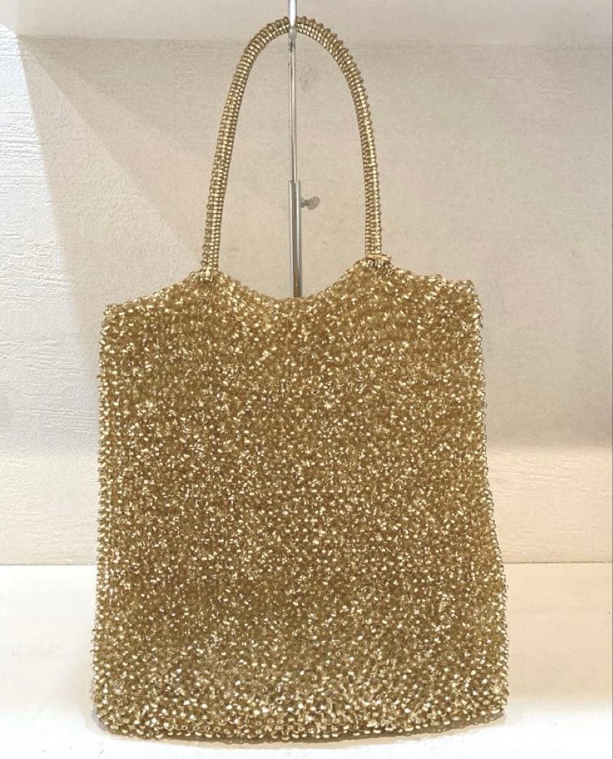 【美品】ANTEPRIMA スクエア　ワイヤーバッグ　ハンドバッグ　ゴールド