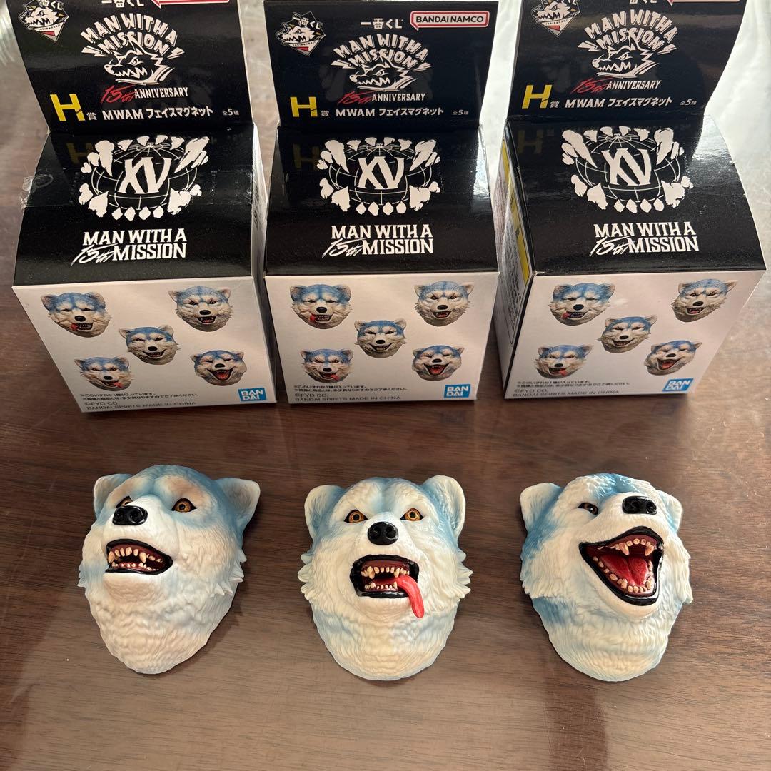 一番くじ　MAN WITH A MISSION H賞　フェイスマグネット　3種