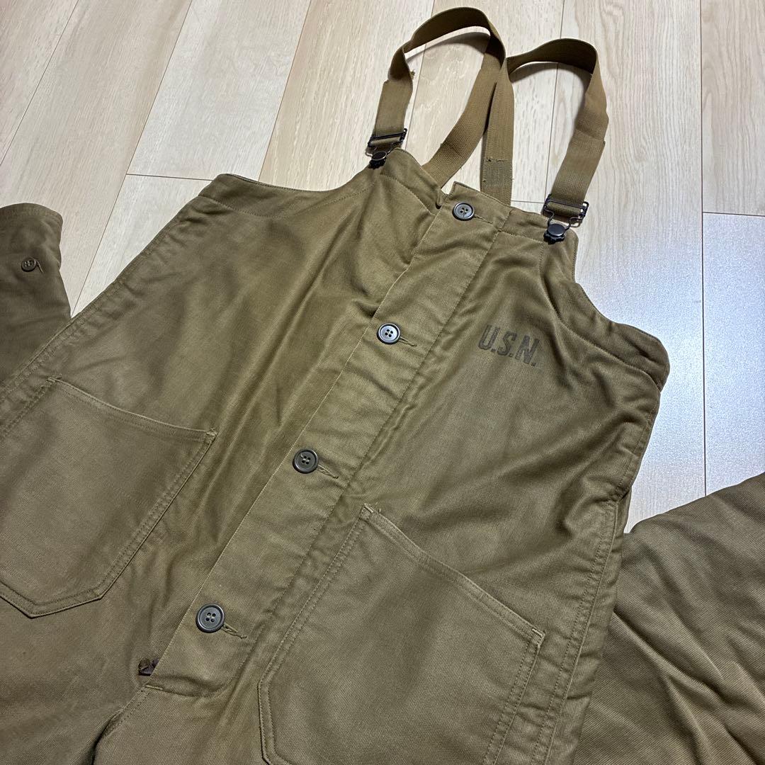 40's usnavy n1 デッキパンツ　ビンテージ　オーバーオール　usn