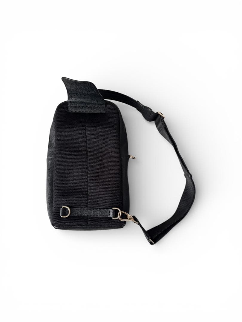 【希少,極美品】　ポールスミスボディーバッグ　インレイドストライプ　黒