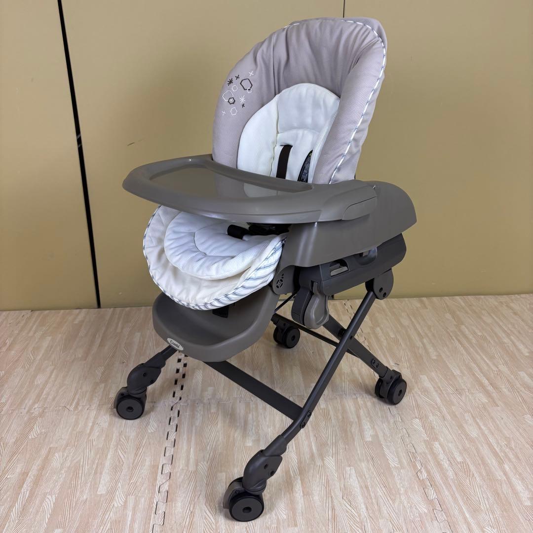 極上クリーニング済　☆綺麗☆　コンビ　ハイローベッド＆チェア　ネムリラ　グレー