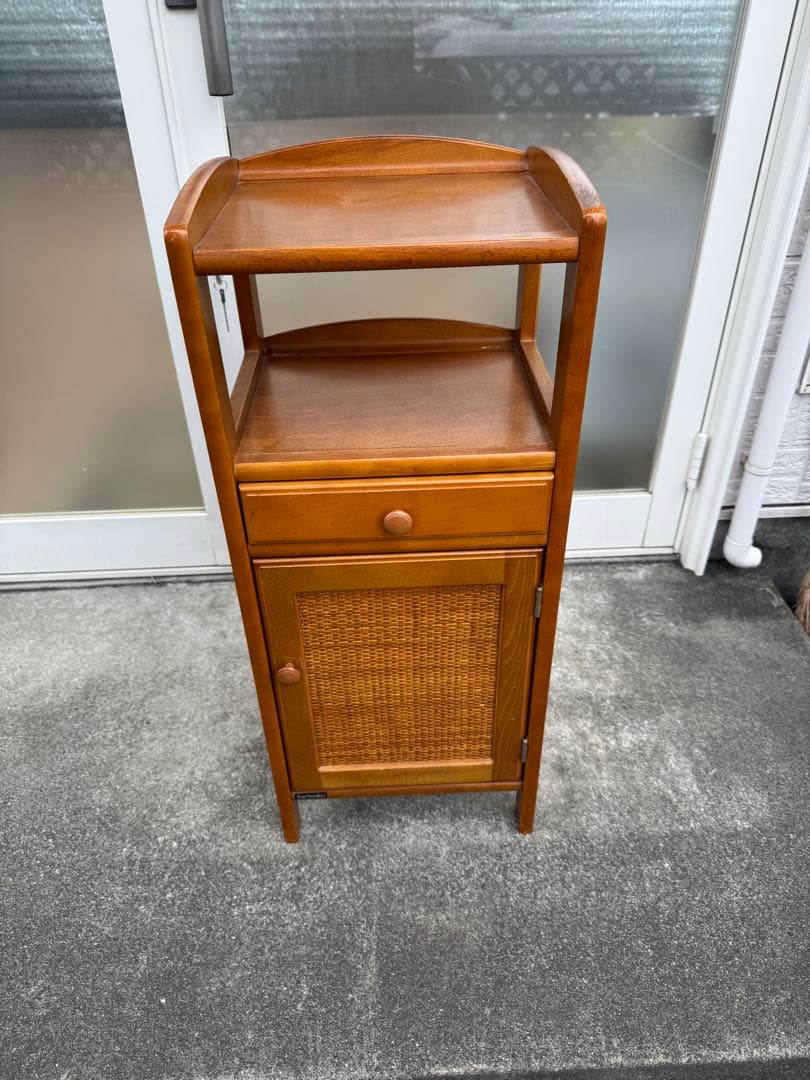 カリモク　木製　棚　キャビネット　引き出し　アンティーク　レトロ