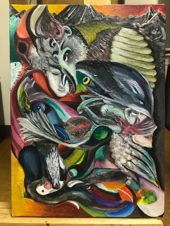 動物多数　トリックアート　上下左右（アクリル絵の具）送料無料 楽天市場】トリックアート 動物 ＜TRA-008象の運搬＞ エレファント 象