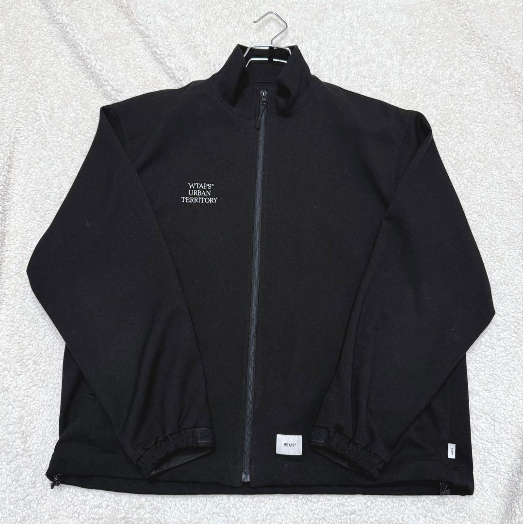 極美品★WTAPS トラックジャケット　Lサイズ　黒　刺繍入り　ロゴ入り ジャージ embroidery side line track jacket/胸刺繍 サイドライン