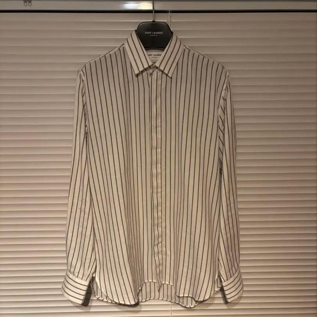 SAINT LAURENT ストライプ長袖シャツ　サイズ36