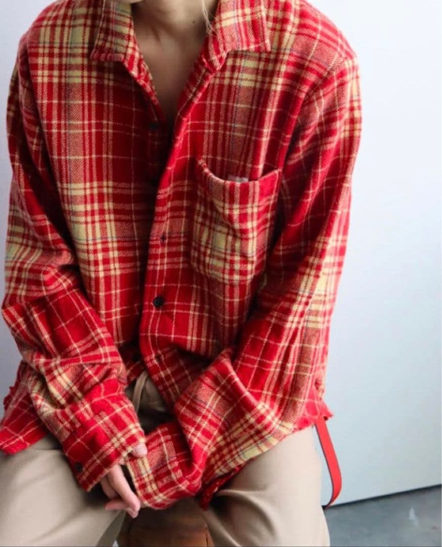 SUNSEA　23AW Shrinkage Check Shirt