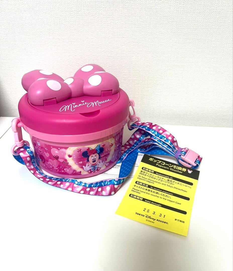 フォロー割　新品未使用　タグ付き　ミニー　ポップコーンバケット　引き換え券付き