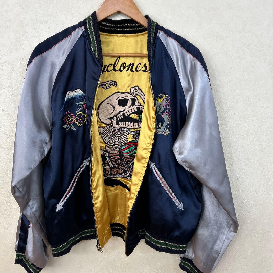 テーラー東洋　スカジャン スカル 鷹 刺繍 　ヴィンテージ　Lサイズ