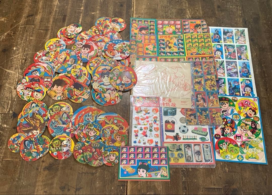 昭和レトロ 角面子 丸面子 紙シール 多数 まとめ売り めんこ