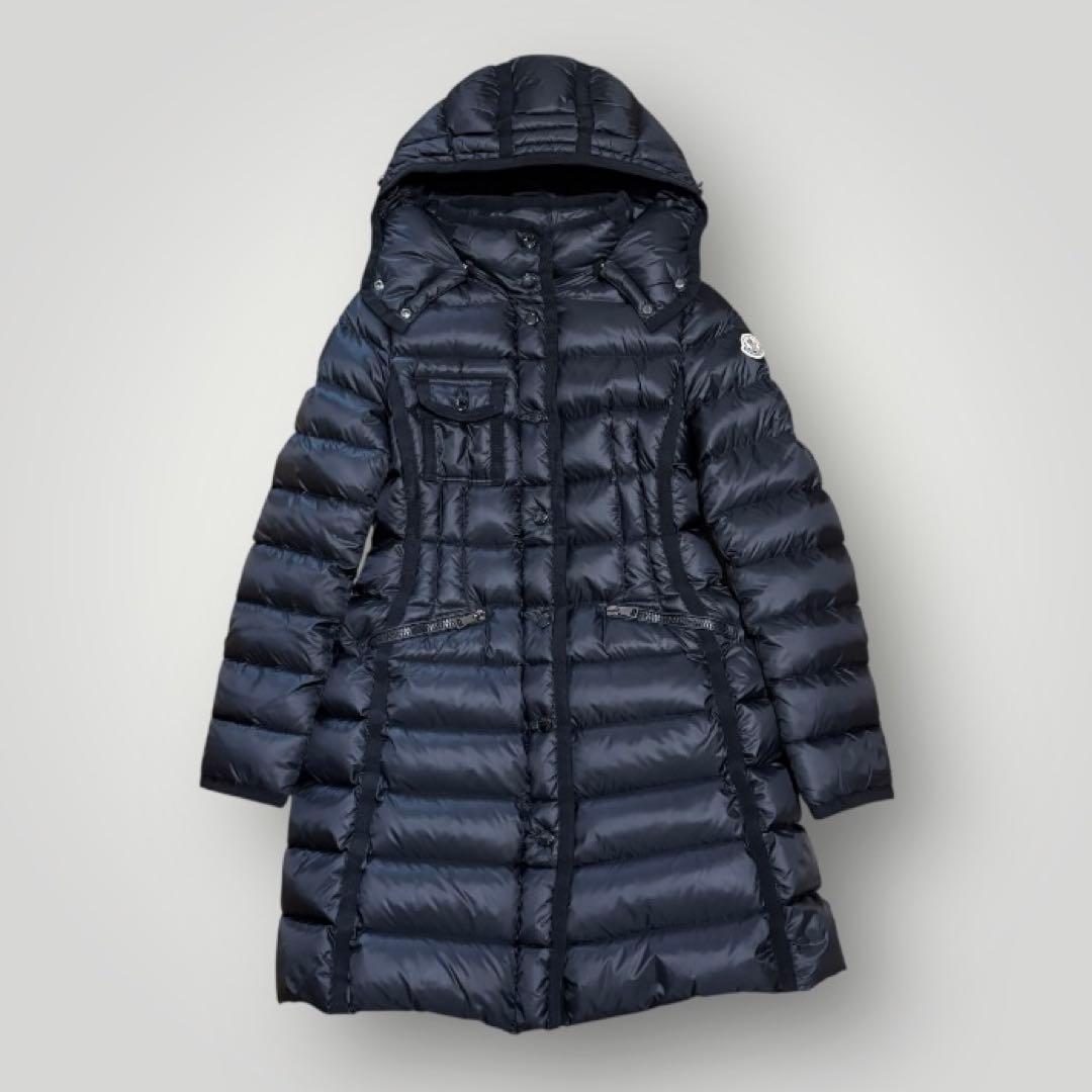 美品　MONCLER HERMINE ダウンコート　ブラック　黒　0