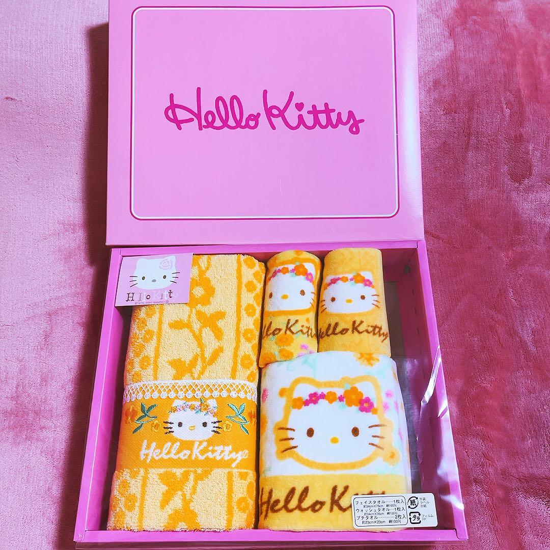 希少レア　ハローキティ　タオルセット　ハナ　レース　平成レトロ　サンリオ