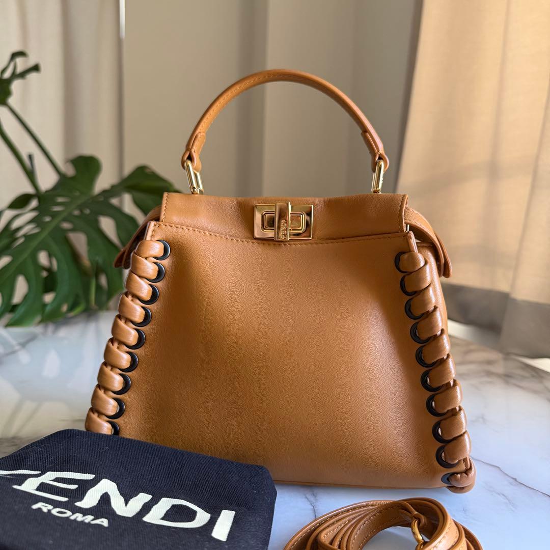 FENDIフェンディ ピーカブー ミニ ブラウン 2WAY