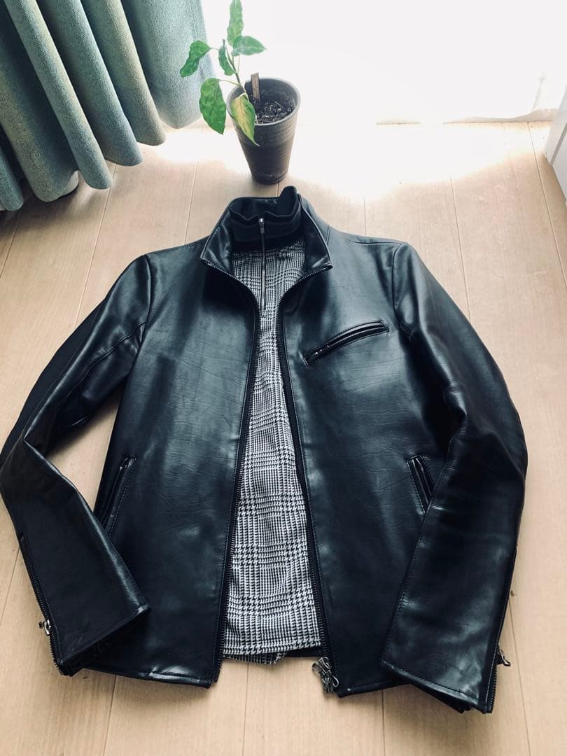 シェラック！展示会オーダー限定ライダース！裏地パイソン高級キュプラ！希少サイズ！