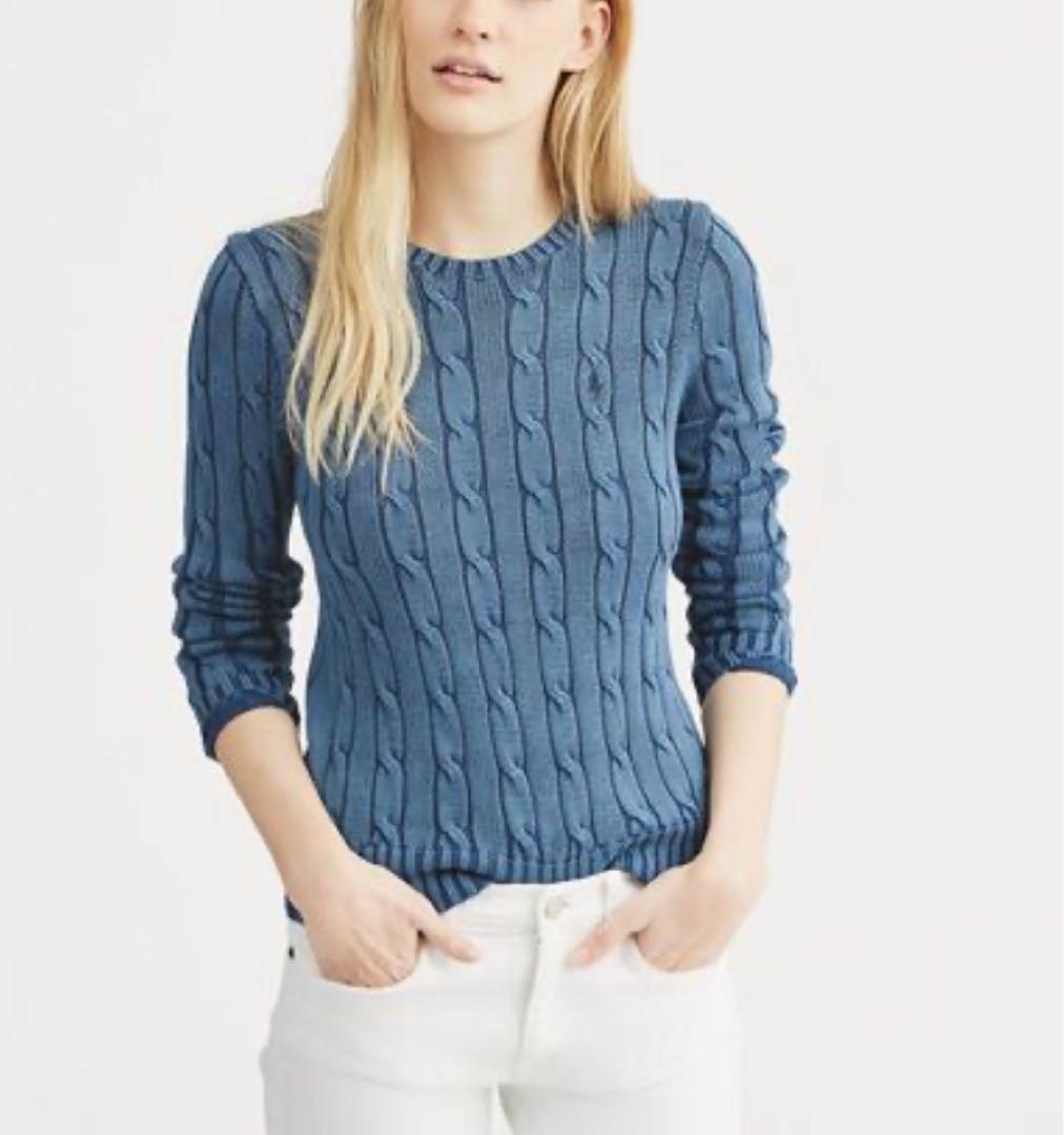 ポロラルフローレン ケーブルニット 高級ピマコットン セーター ポニー刺繍