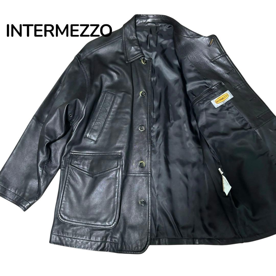 【おさる】INTERMEZZO ダーバン　カーコート　羊革　XL オーバー