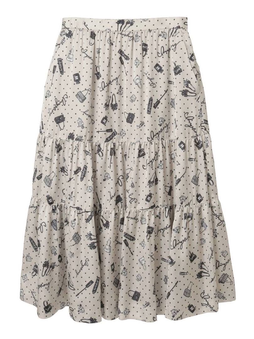 インゲボルグ　ドット×コスメ　ティアードスカート