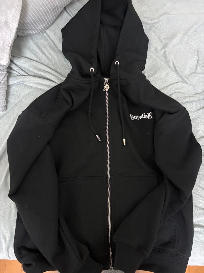 supplierR ブラックジップアップパーカー 楽天市場】サプライヤー SUPPLIER ジップアップフーディ M,L,XLサイズ