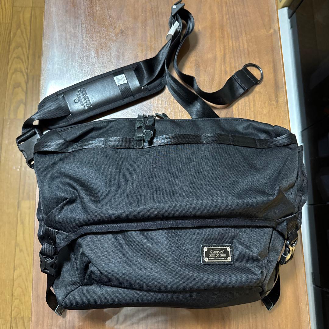 アッソブ メッセンジャーバック ブラック AS2OV（アッソブ） コーデュラ ドビー メッセンジャーバッグ / メンズ
