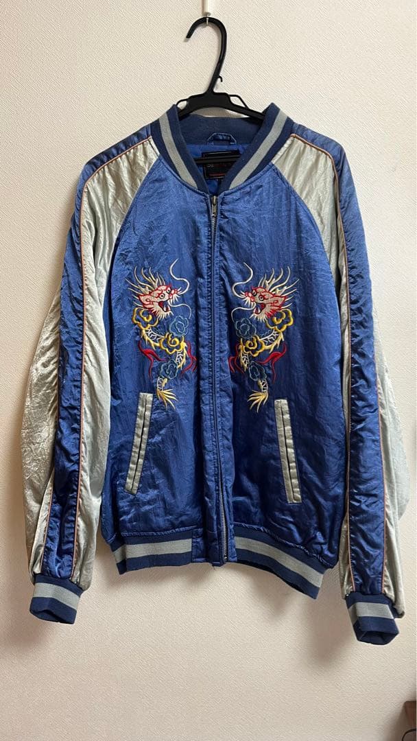 ドラゴン刺繍 スカジャン メンズ　Lサイズ 古着 ヴィンテージ