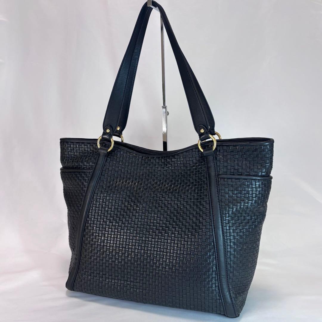 COLE HAAN コールハーン トートバック 編み込み A4 肩掛け COLE HAAN（コールハーン） トートバッグ ショルダーバッグ グレー