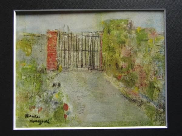 山口　薫、つたのある門、限定版、額装用画集より、新品高級額、額装付