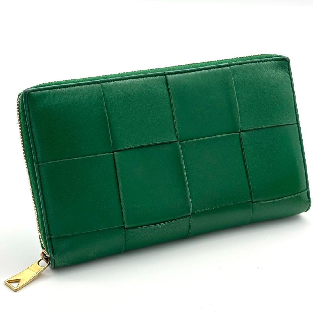 【最高級美品】ボッテガヴェネタ カセット イントレチャート ラウンドファスナー BOTTEGA VENETA（ボッテガ・ヴェネタ） ラウンドファスナー長財布