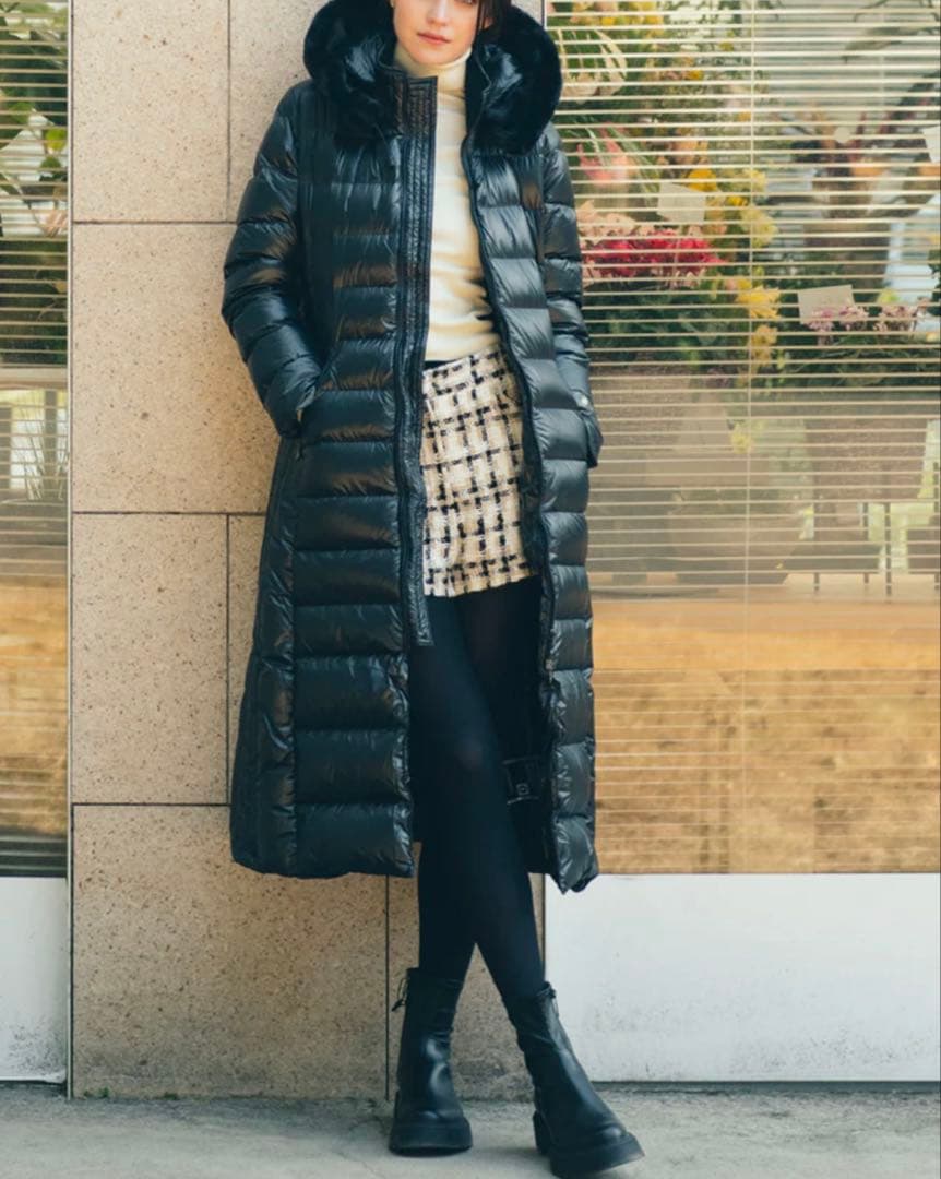 セール 美品 MAN NY フード付ロングダウンコート M